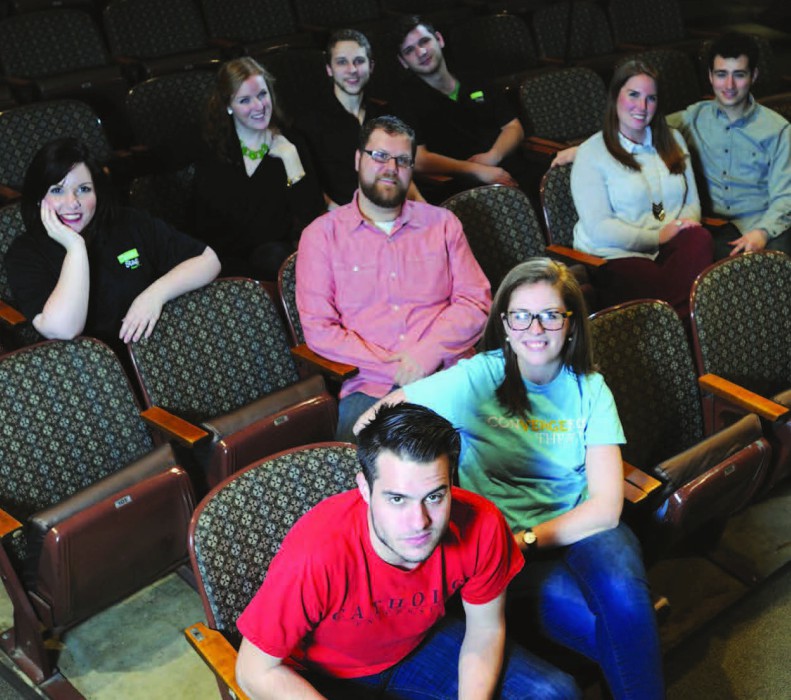 Theatre students sitting in Hartke theater