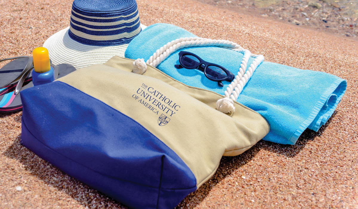 Beach bag with the words The Catholic University of America