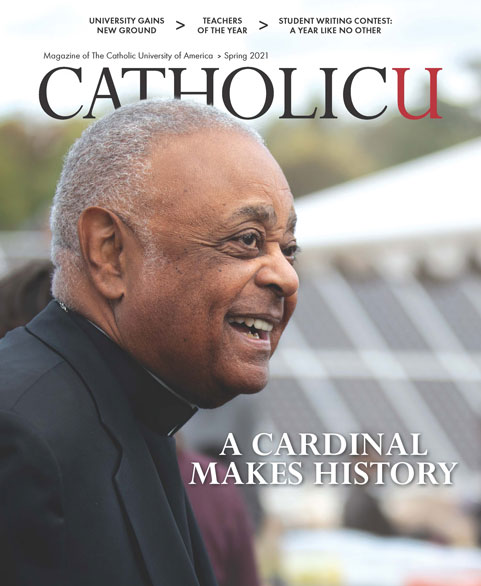 Cover of CatholicU Magazine showing Archbishop Wilton Gregory