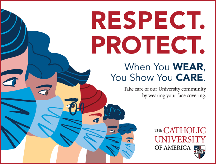 Respect. Protect. poster promoting wearing face coverings