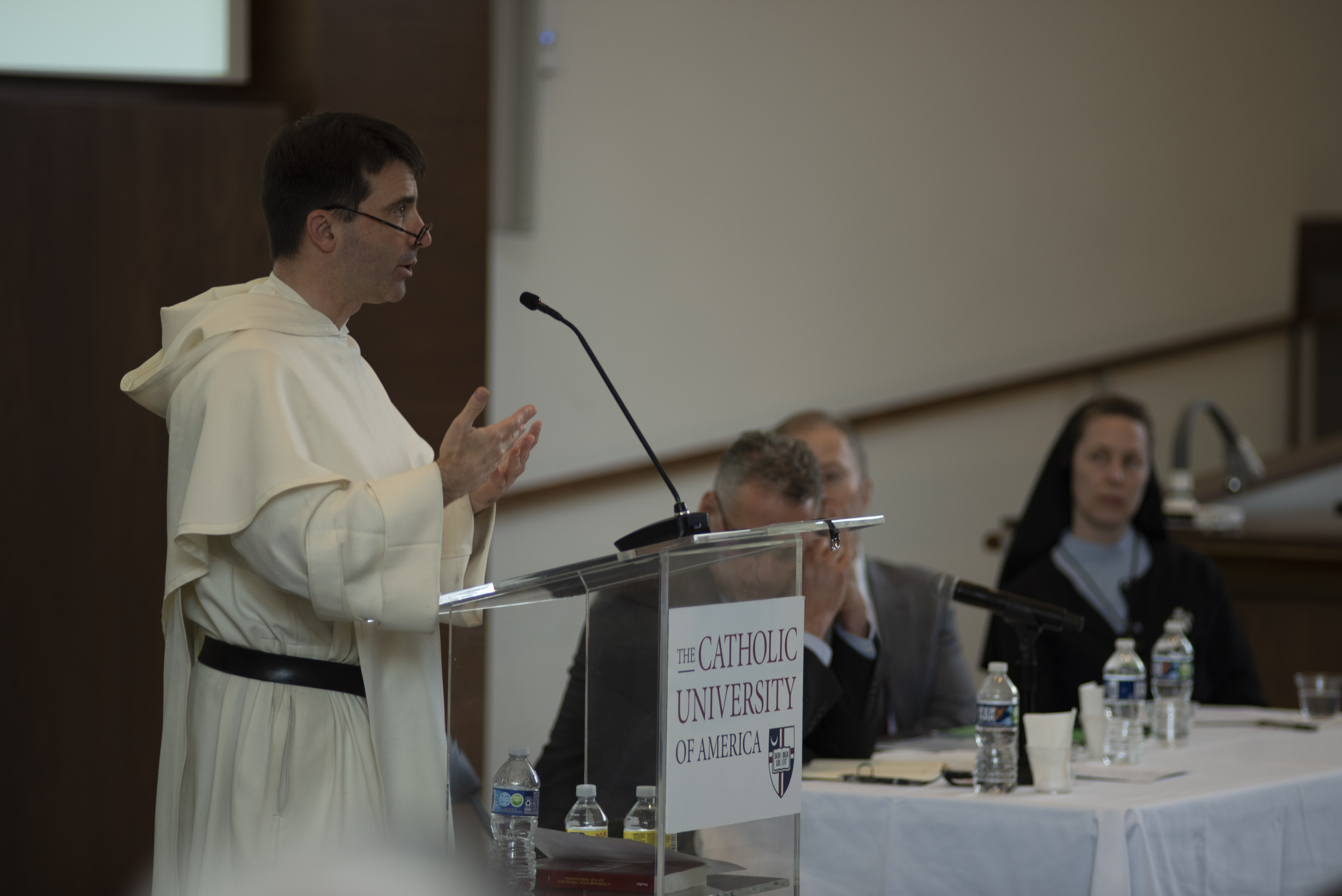 Father Dominic Legge, director of the Thomistic Institute, speaks on Christology and the priesthood at the symposium on the priesthood at The Catholic University of America May16