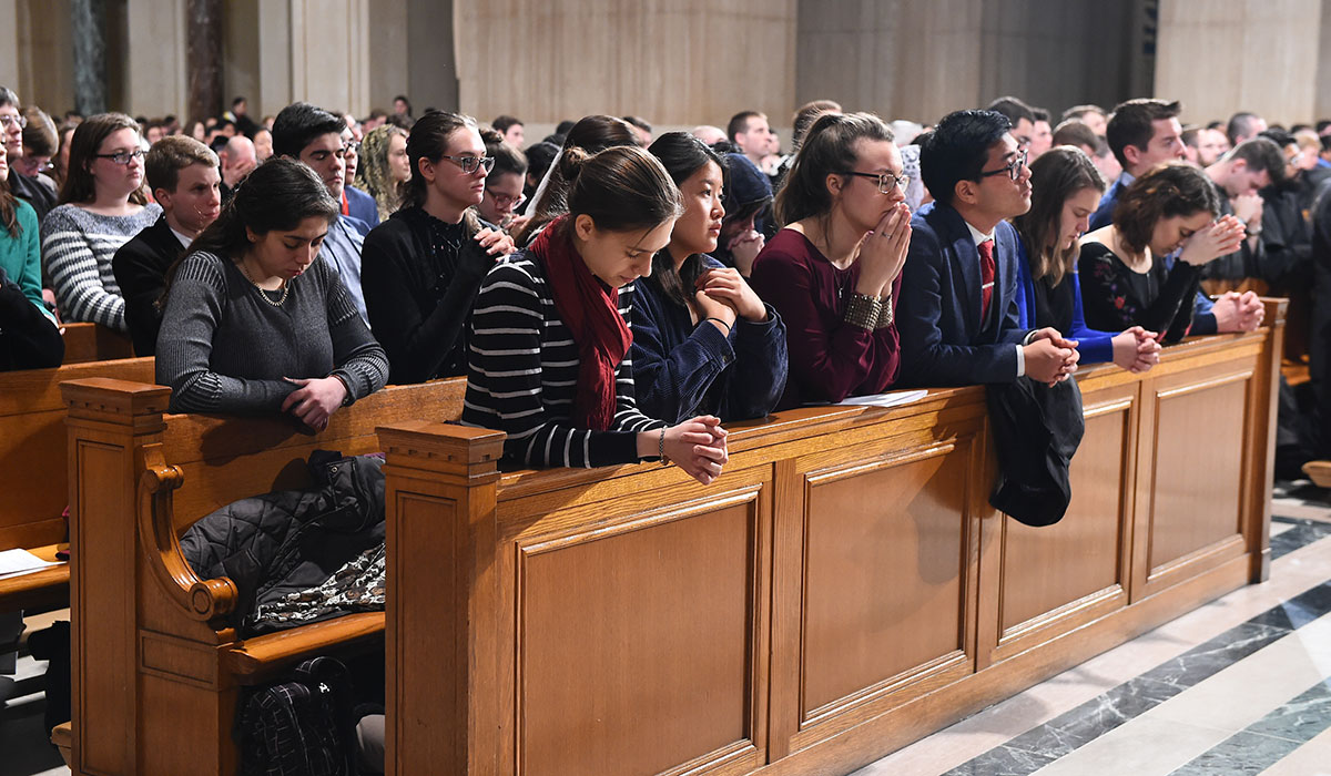 Students in prayer