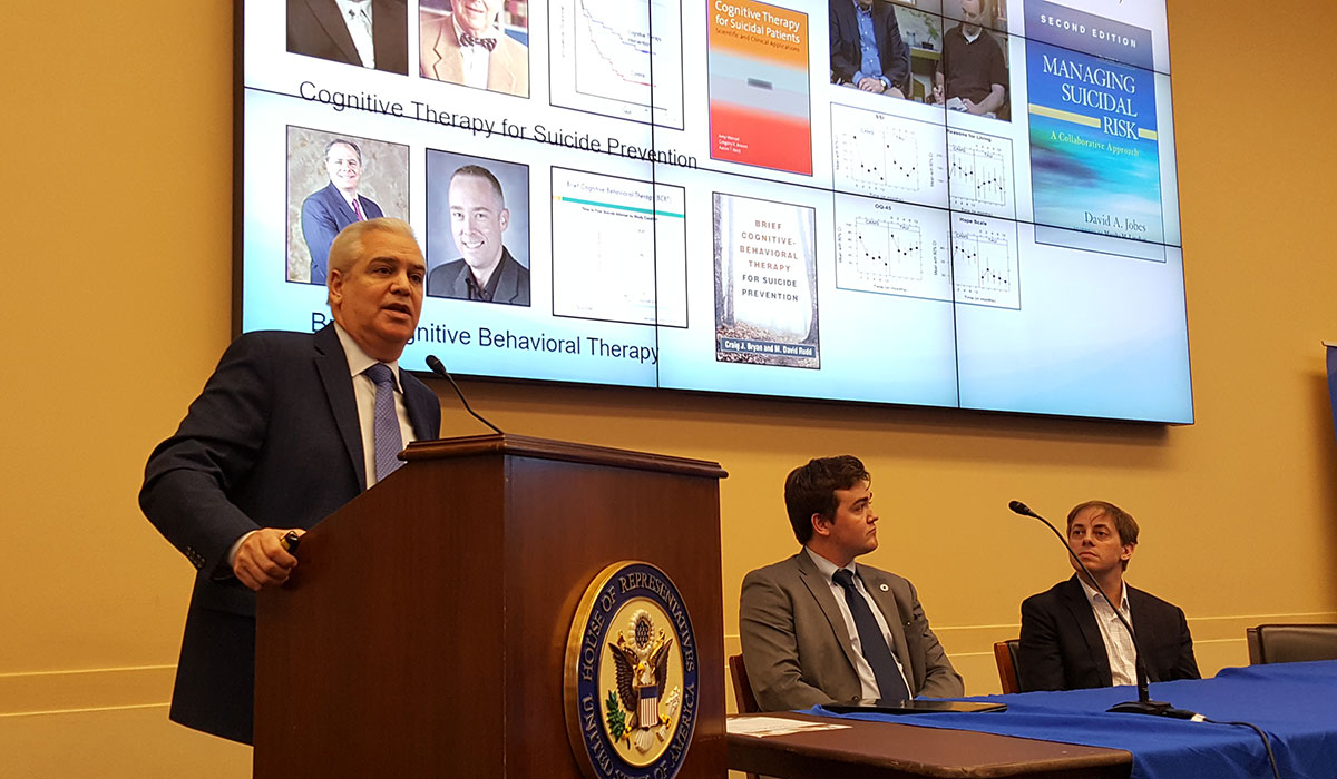 David Jobes presents at at a congressional briefing.