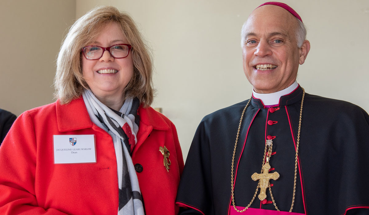 Jacqueline Leary-Warsaw and Archbishop Salvatore Cordileone