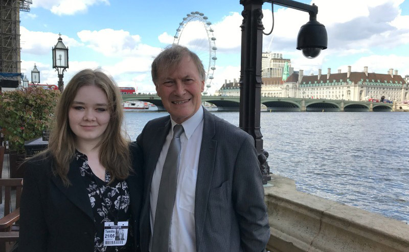 Maura Macdonald pictured with Sir David Amess in London