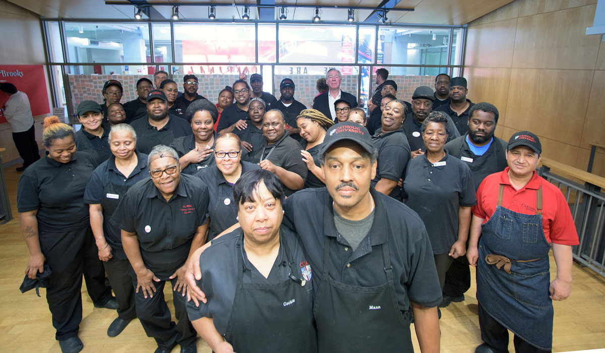 Group photo of Dining Services employees