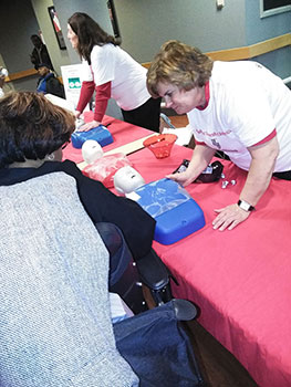 Nursing professor teaching CPR