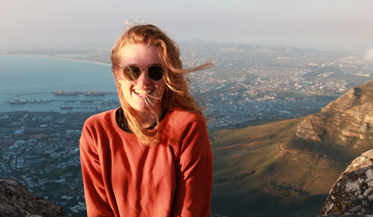 Catholic University student Sarah Campbell in South Africa