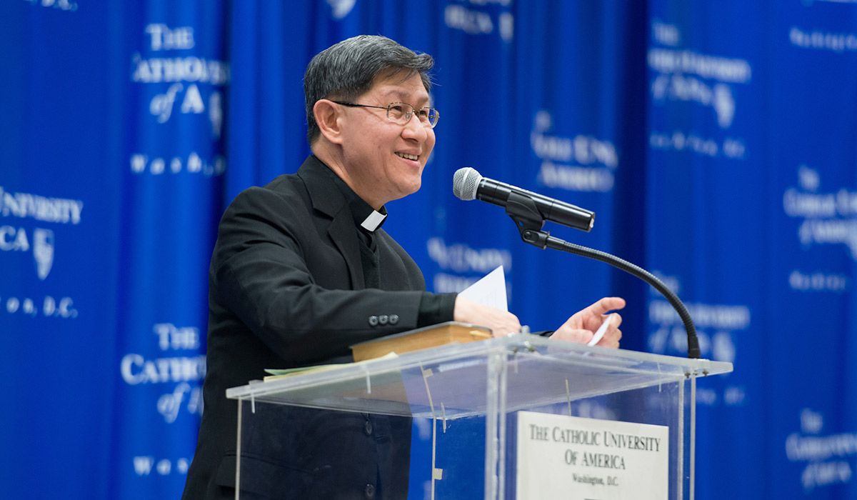 Cardinal tagle speaking at an event