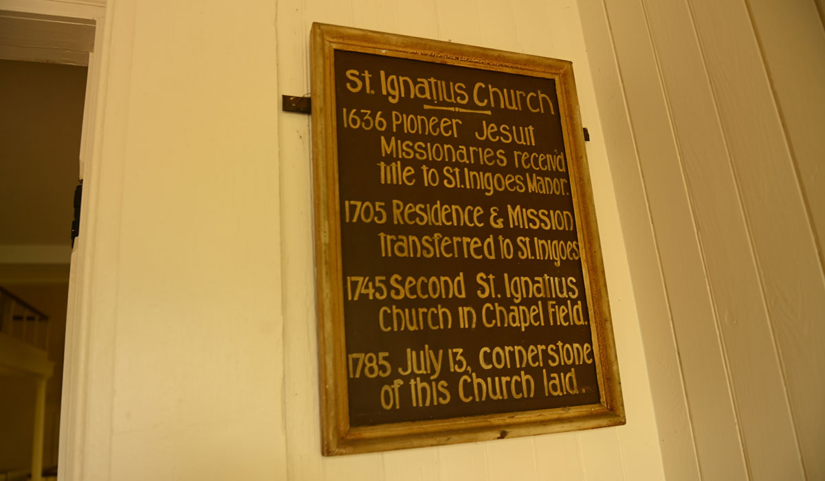 Sign on historic church