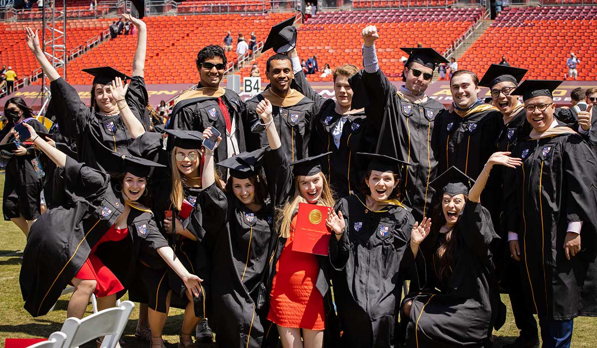 group shot of students at commencement