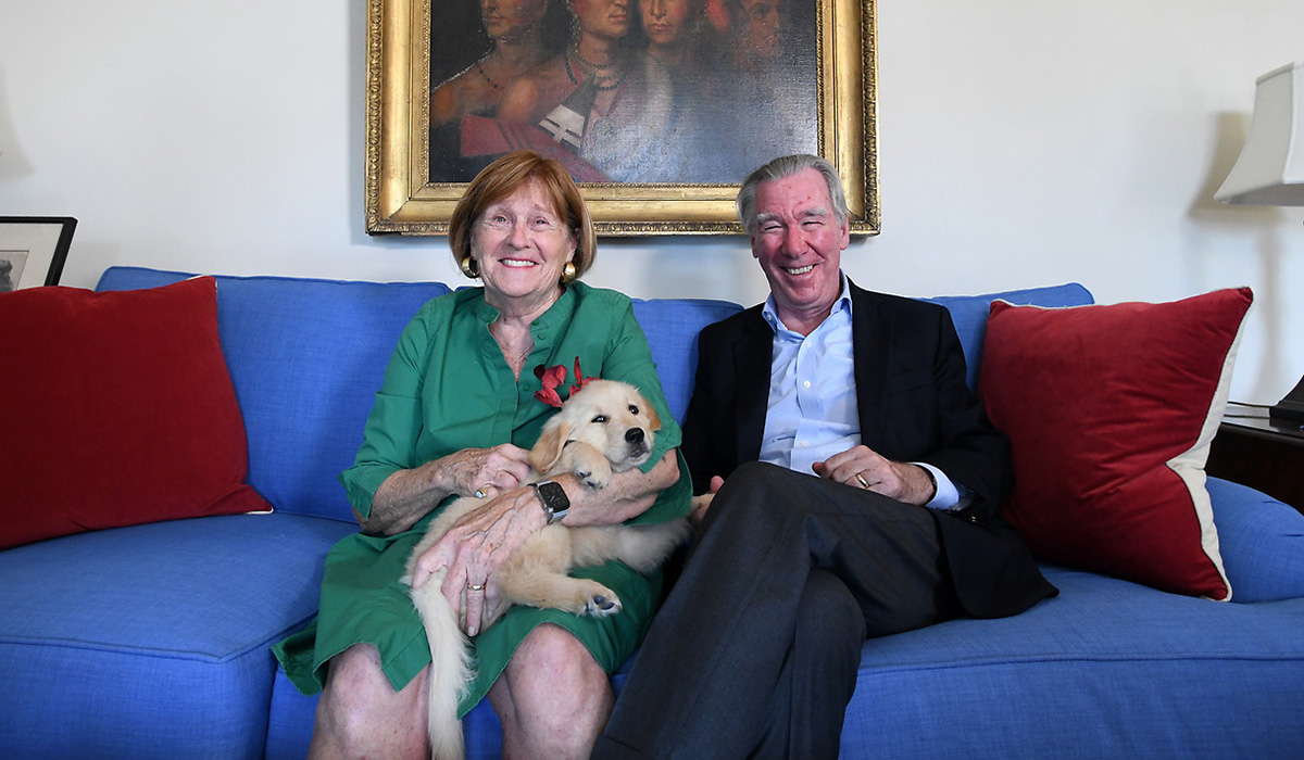 President and Mrs Garvey with new puppy Lola