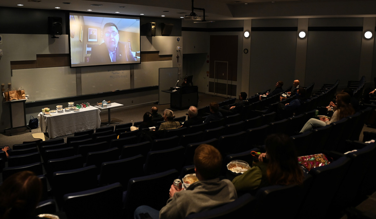 Audience watching a virtual panel discussion