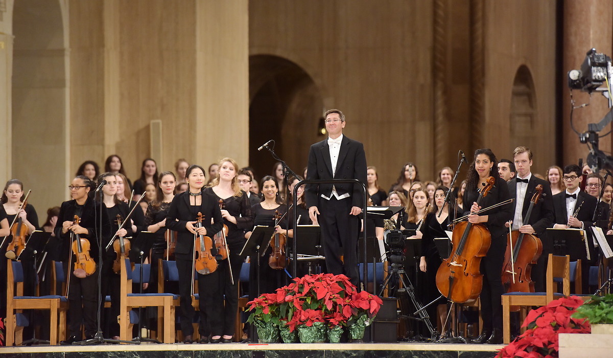 Catholic U choir at Basilica Christmas concert