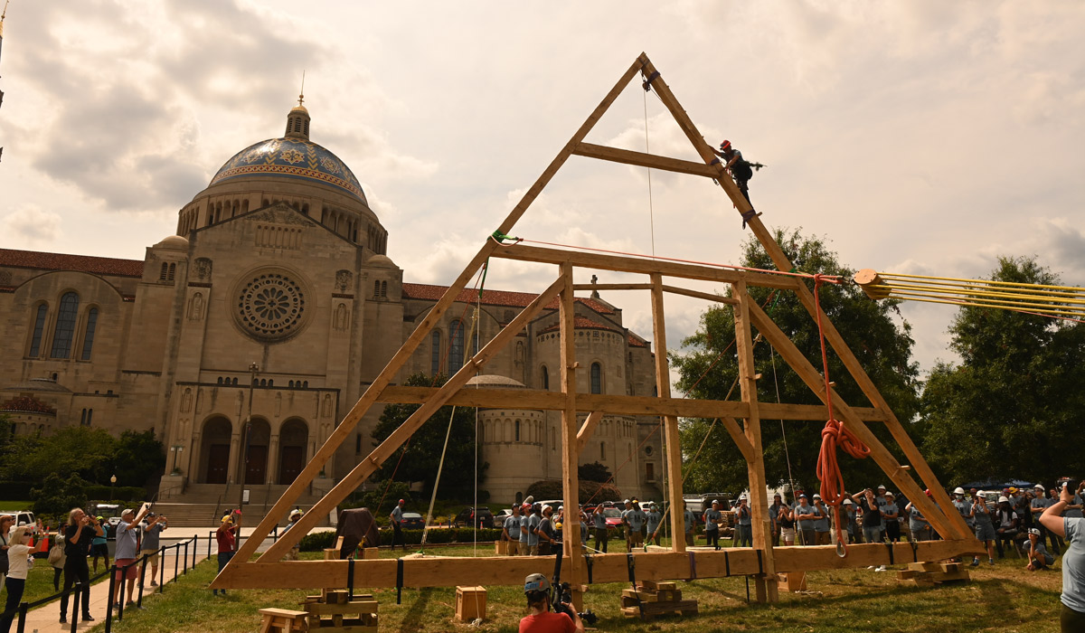 Catholic University students help recreate Notre Dame Cathedral truss