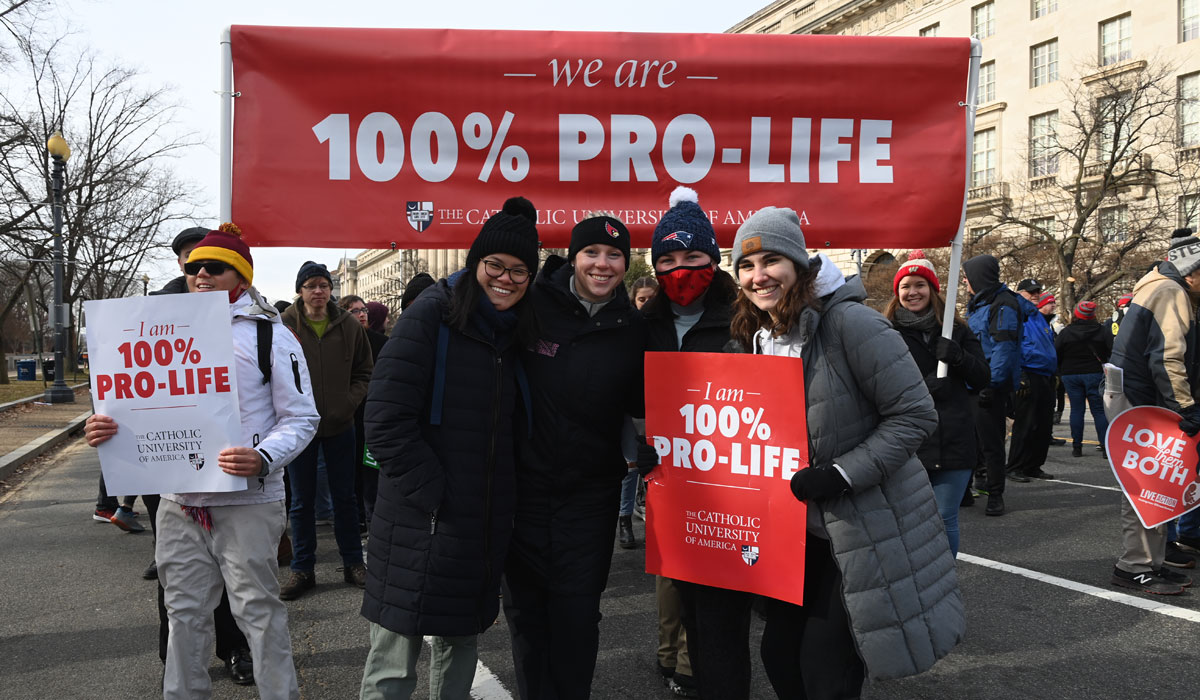 Students pose at March for Life
