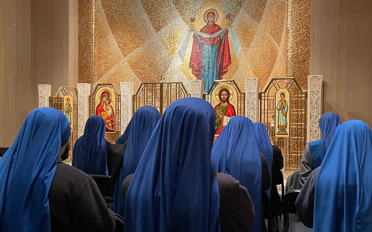 Sister Servants of God pray in the Byzantine Chapel at the Basilica of the National Shrine of the Immaculate Conception