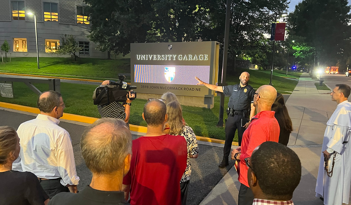 Night Safety Walk at Catholic University Focuses on What’s Been Done, What’s Remaining