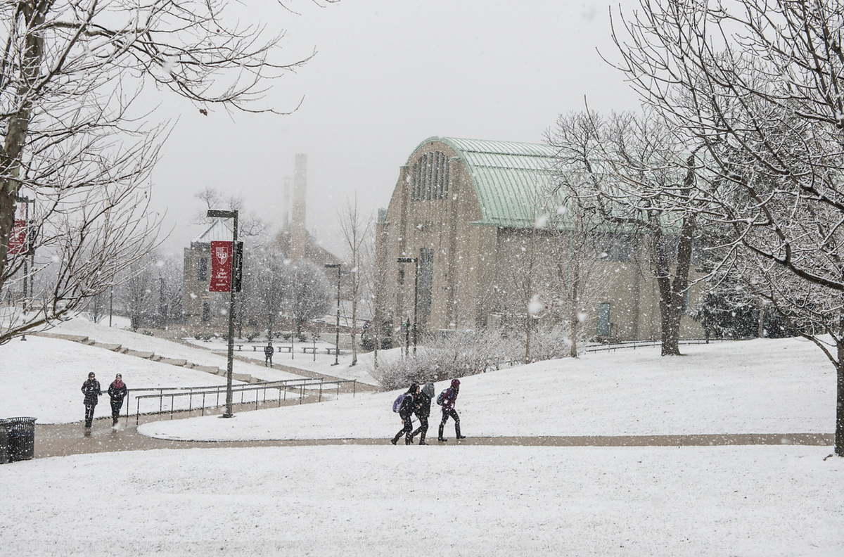 snow on CUA's campus