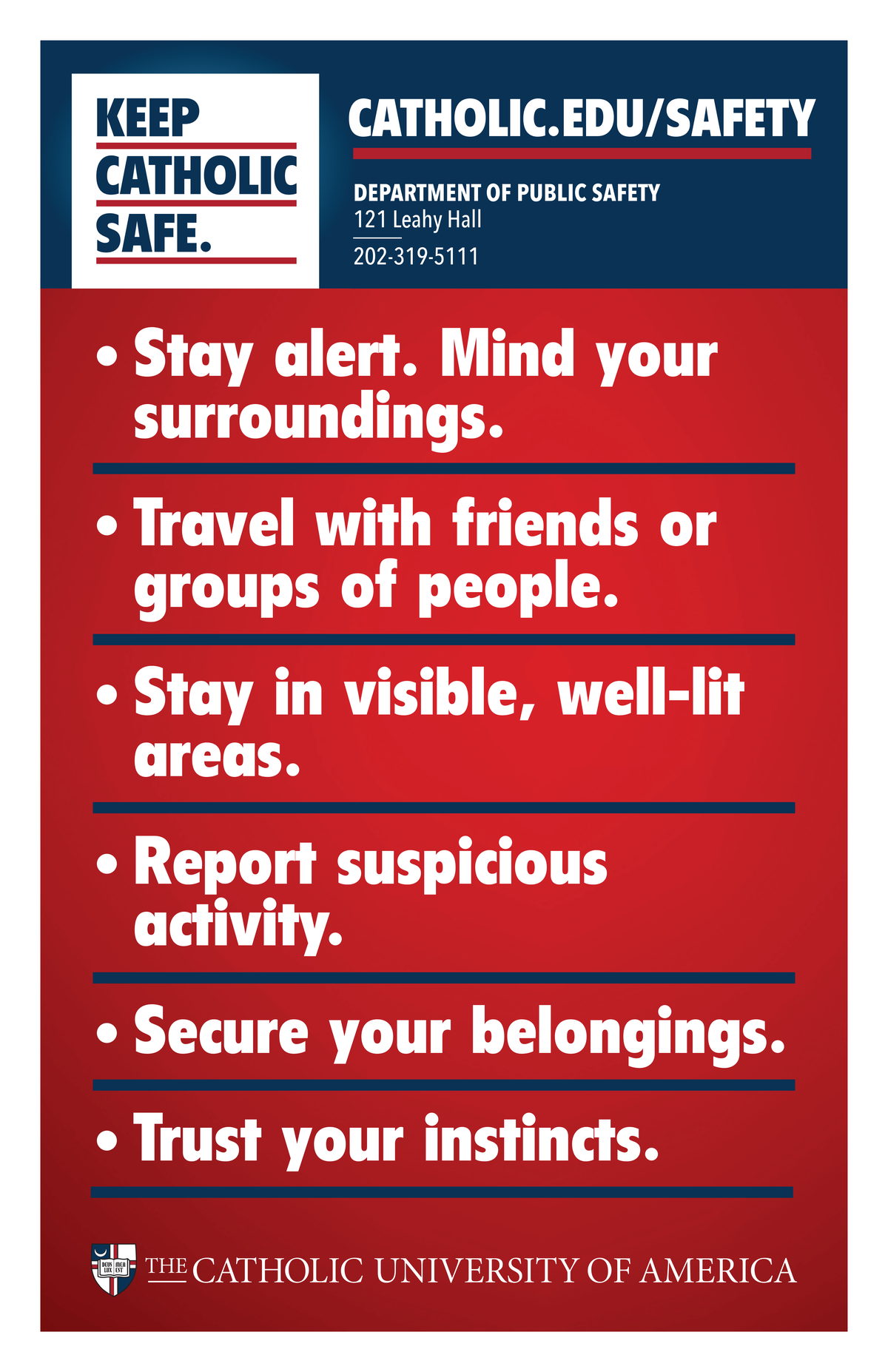 poster with safety tips on it