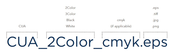 University Identity file formats graphic