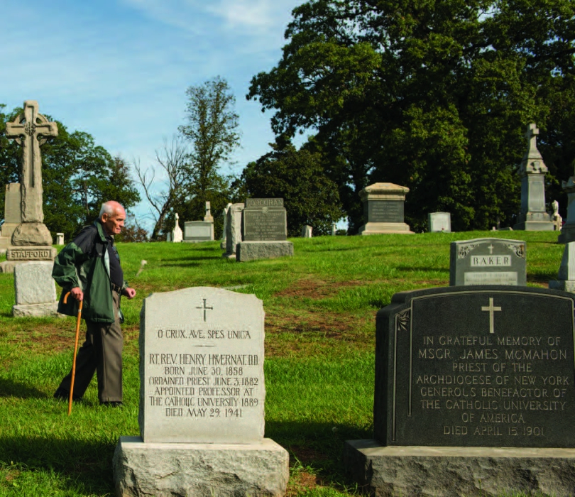 Minnich in the cemetery 