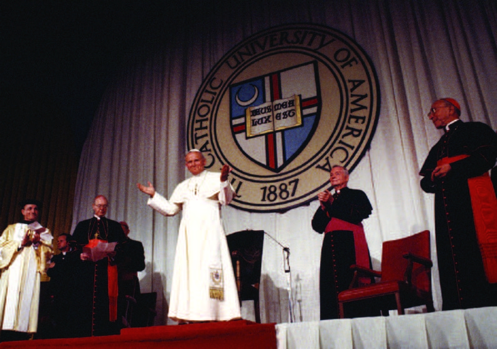 The University Symphony Orchestra and Chorus performs for Pope John Paul II 