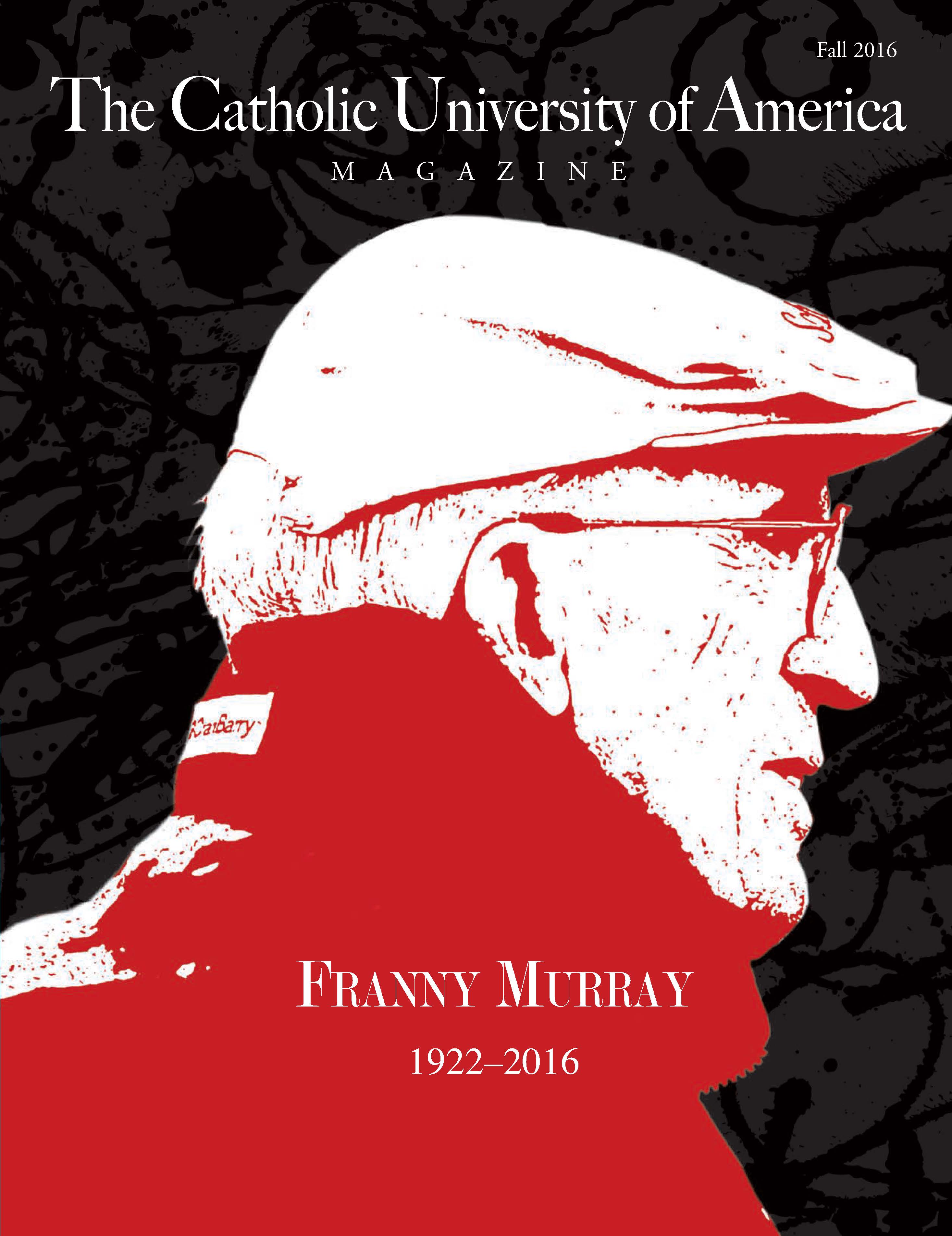 Cover of CatholicU Magazine showing Franny Murray