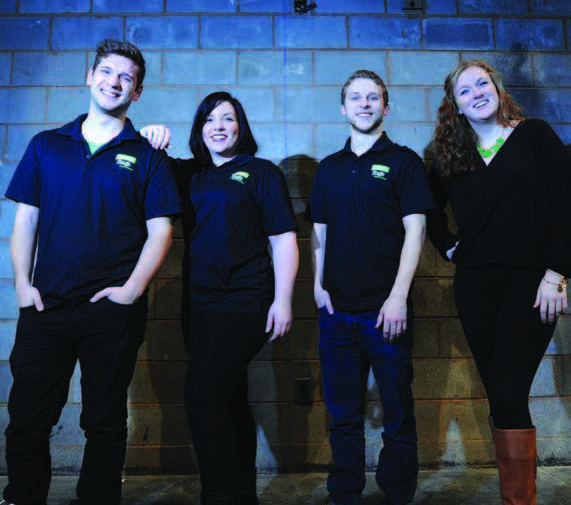 Students Andrew Shoro, Dani Ebbin, John Sygar, and Maddy Cuddihy of Centerstage Theatre.