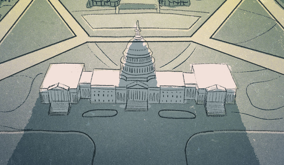 Artistic depiction of Capitol building