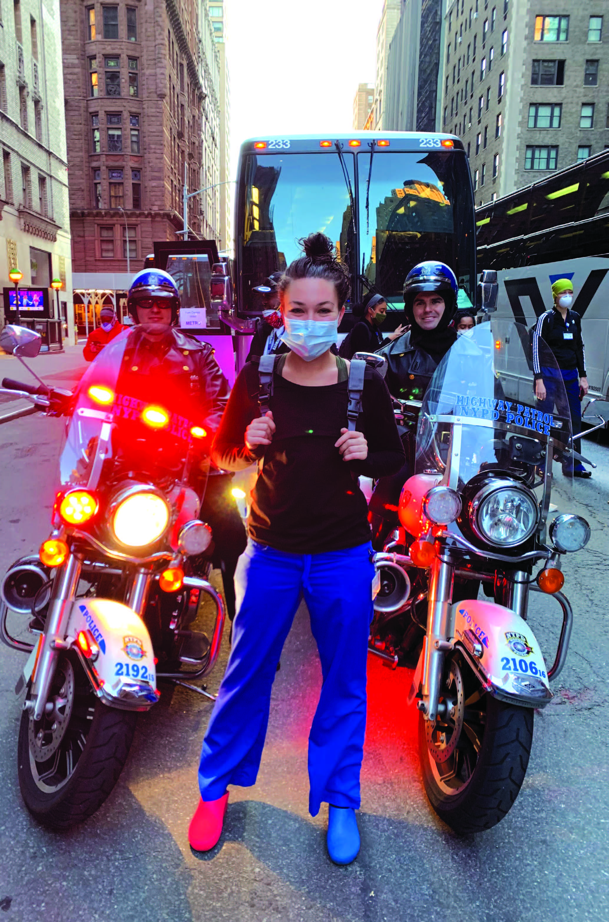Taylor Campbell in New York City with NYPD officers.jpg