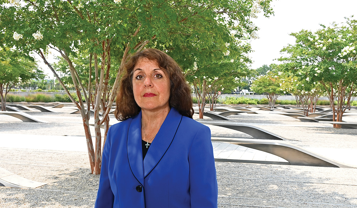 Headshot of Maryann Cusimano Love at the 9/11 Pentagon Memorial