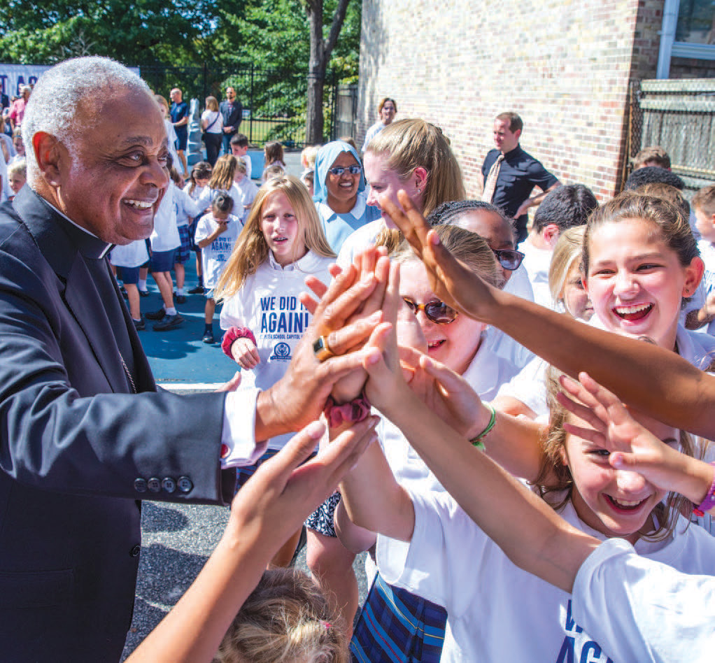 When Saint Peter School on Capitol Hill was named a National Blue Ribbon School, Archbishop Gregory stopped by to celebrate.