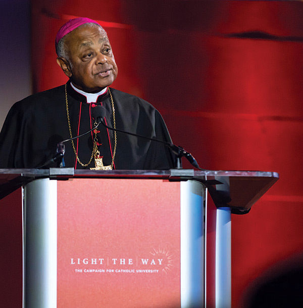 Cardinal Gregory is a welcome presence at University events. In fall 2019, he supported the public launch of Light the Way: The Campaign for Catholic University. 