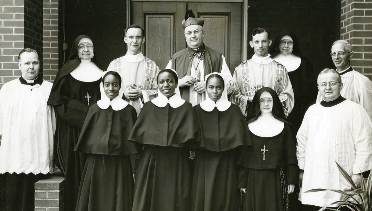 The first class of postulants of what was then known as the Sisters of Mary Colored Community, St. Louis, 1946. 