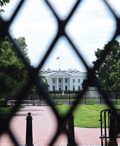 White House as seen through a fence