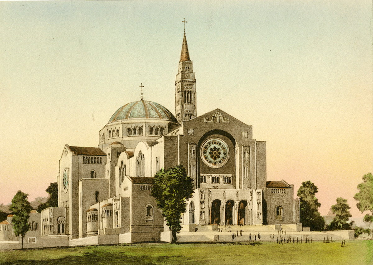 Portion of an architectural rendering of the Basilica of the National Shrine of the Immaculate Conception