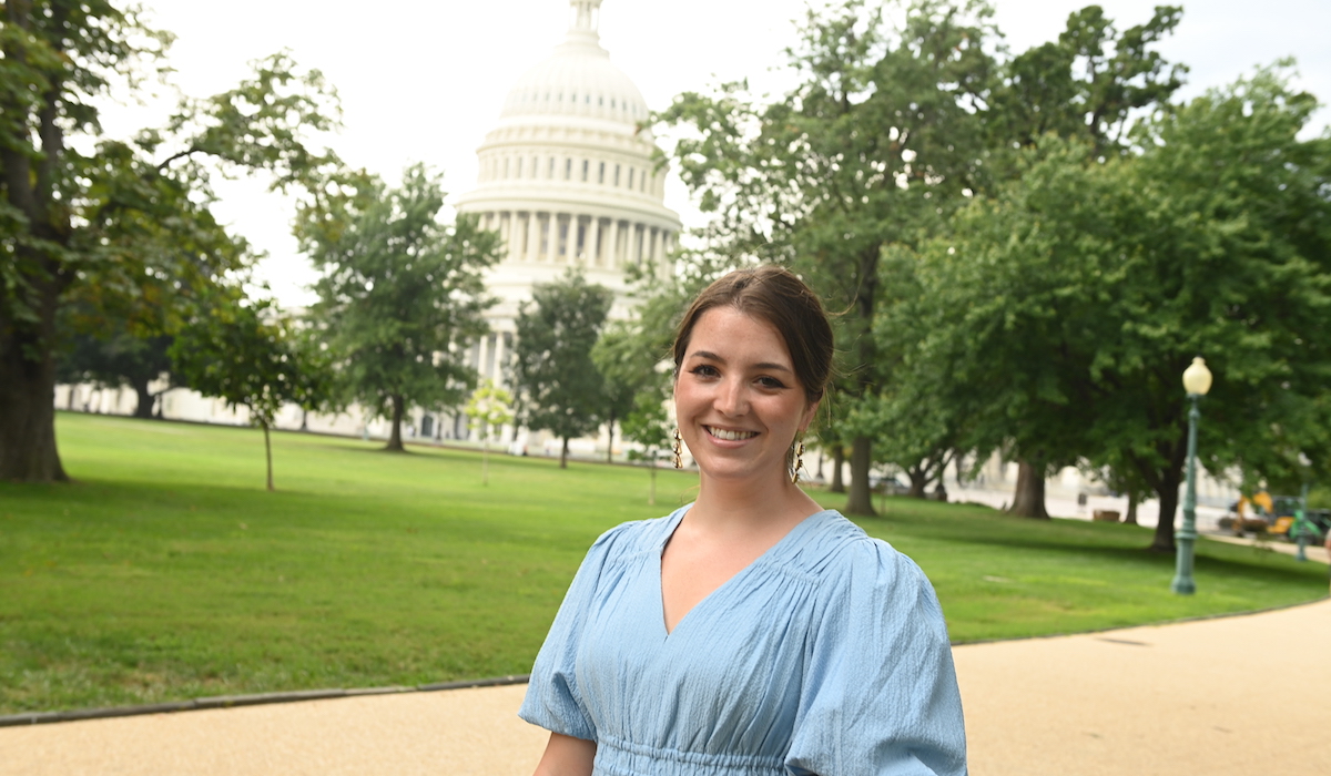 Hannah Chauvin in front of the US Capitol