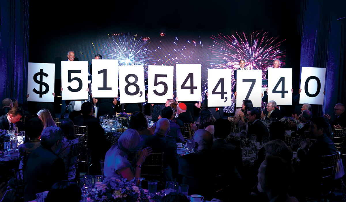 The grand total raised through Light the Way is revealed at the LUX dinner