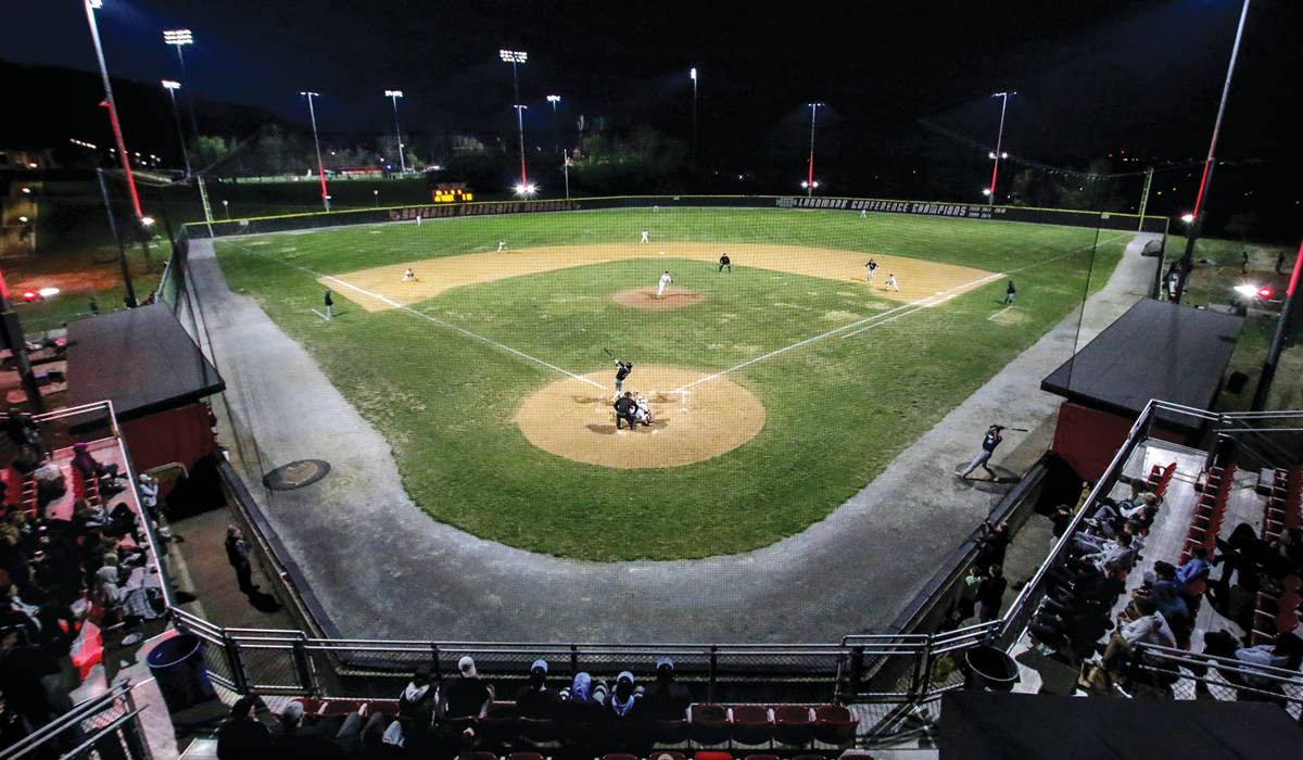 A night Cardinals baseball game at Talbot Field