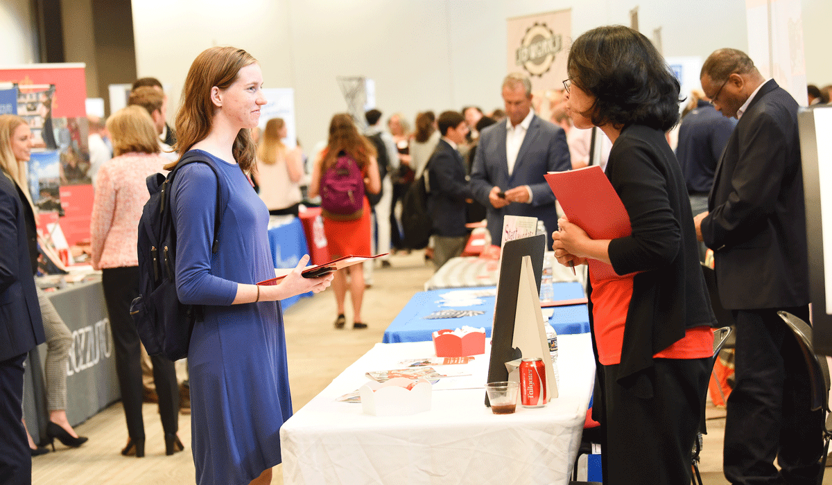 Students and prospective employers meet up at the Fall Career Fair