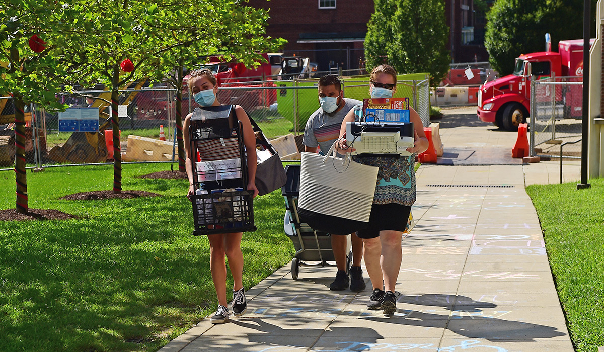 Family carrying boxes