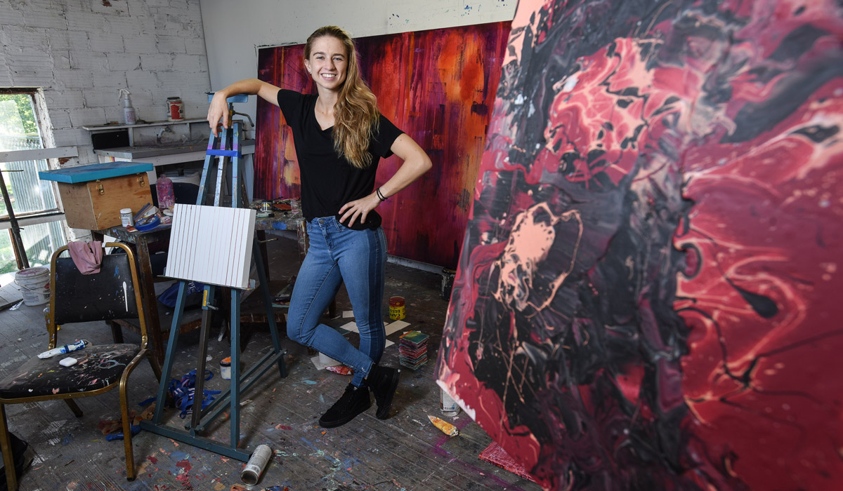 Kiera Lyons in art studio