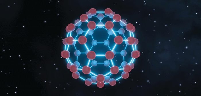 NASA depiction of a buckyball. Looks like a soccer ball molecule. 