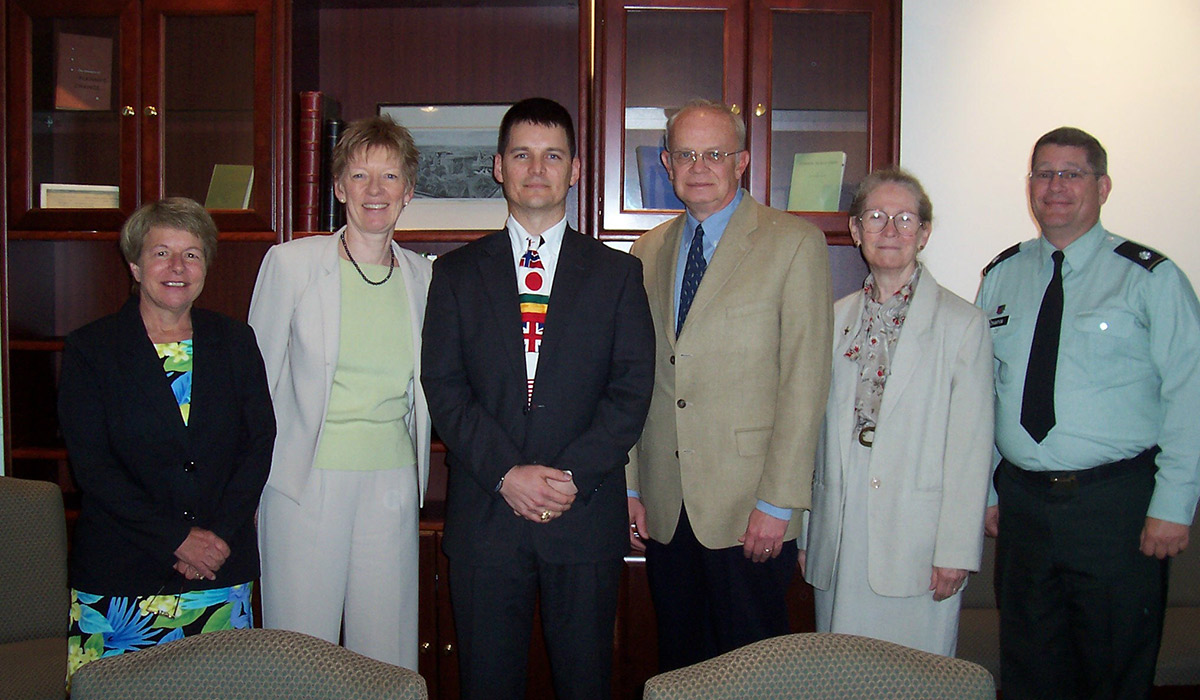 Dave Cabrera is pictured on campus with his doctoral dissertation team in 2006.