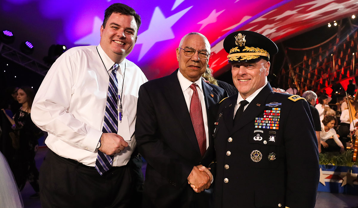 Michael Colbert with General Colin L. Powell and General Mark A. Milley