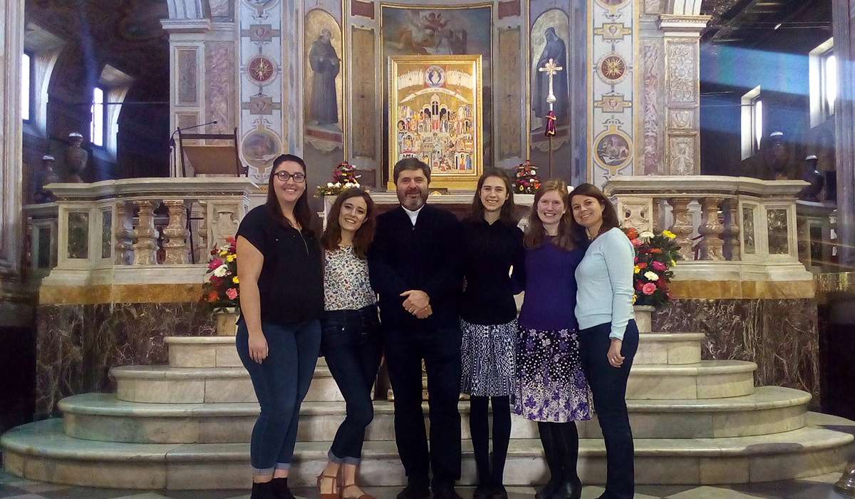 Students at the Rome Basilica