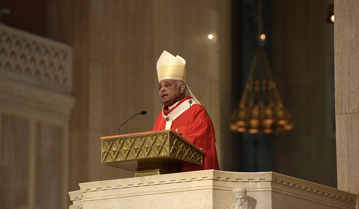 Archbishop Gregory speaking at Mass
