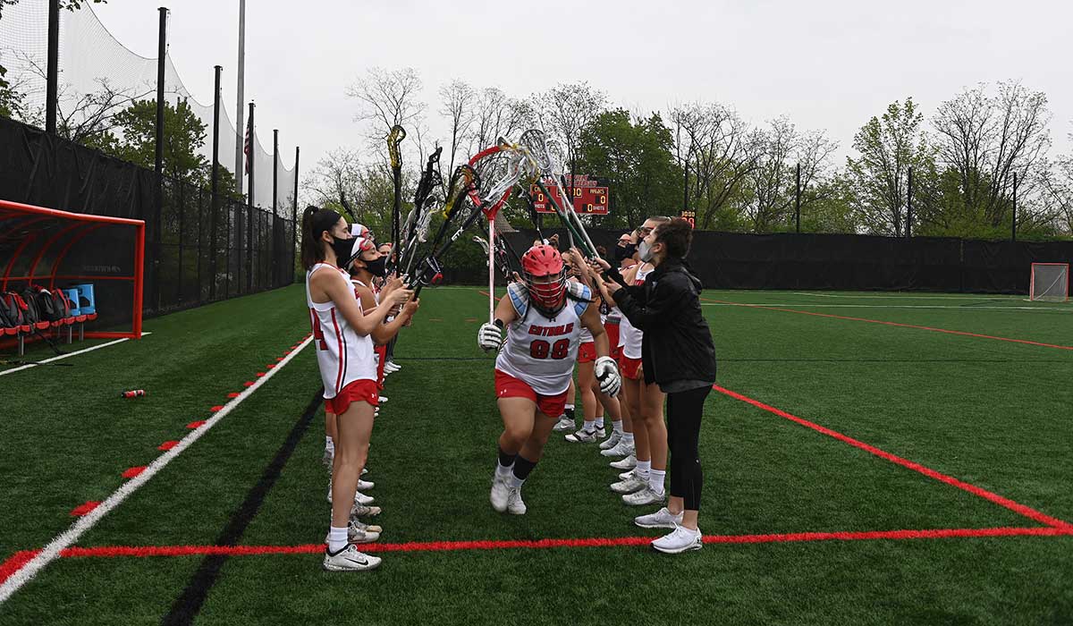 Students playing lacrosse