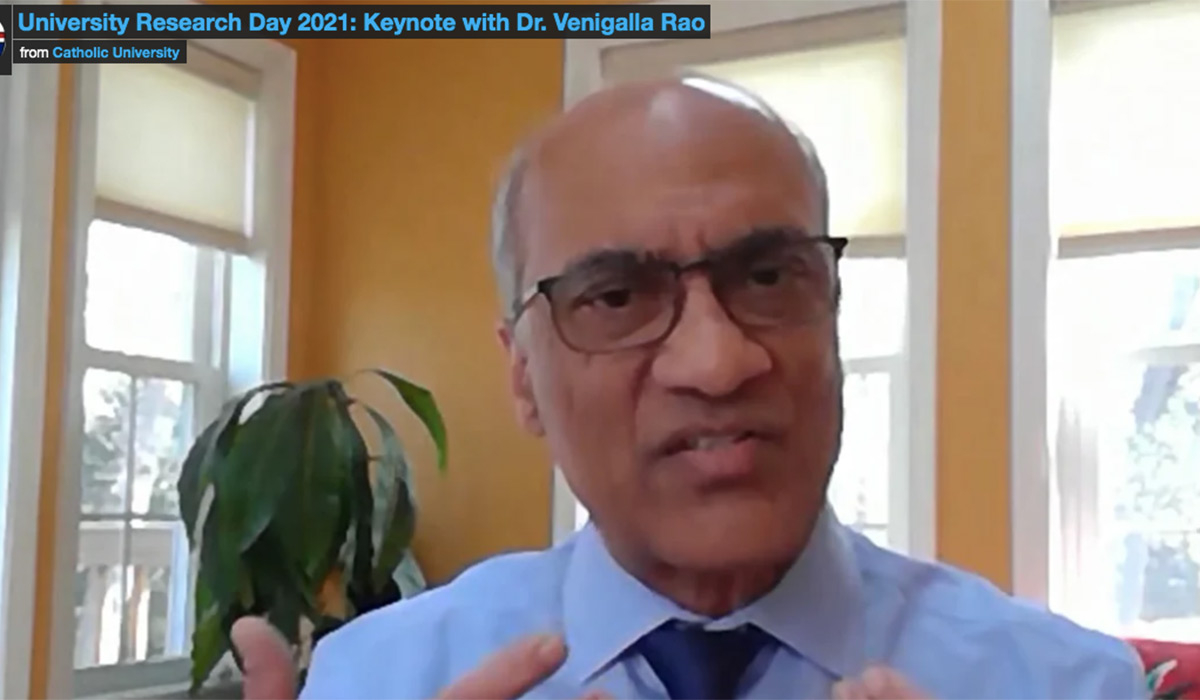 Screenshot of Venigalla Rao 's talk